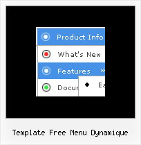 Template Free Menu Dynamique Down Horizontal Menu