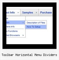 Toolbar Horizontal Menu Dividers Drop Down Menu Javascript Sample Codes