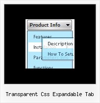 Transparent Css Expandable Tab Tree Menu Slide