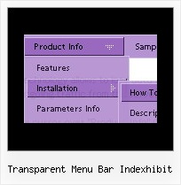 Transparent Menu Bar Indexhibit Menu Sample