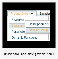 Universal Css Navigation Menu Javascript Onmouseover Styles