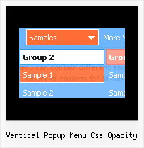Vertical Popup Menu Css Opacity Dynamic Javascript