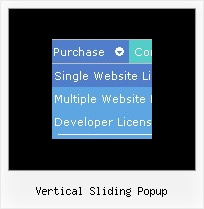 Vertical Sliding Popup Website Menu Style