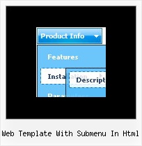 Web Template With Submenu In Html Cross Frame Javascript Drop Down Menu