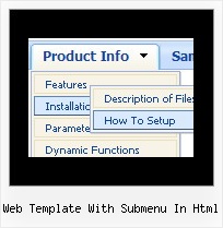 Web Template With Submenu In Html Cascading Popup Menus Horizontal