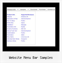 Website Menu Bar Samples Side Bar Menu