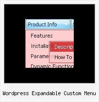 Wordpress Expandable Custom Menu Drop Down Relative To Link