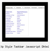 Xp Style Taskbar Javascript Dhtml Javascript Mouse Over Popup Menu