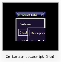 Xp Taskbar Javascript Dhtml Java Slide Menu Horizontal