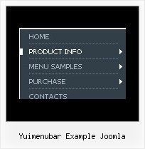 Yuimenubar Example Joomla Web Buttons Creator