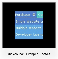 Yuimenubar Example Joomla Javascript Rollover Drop Down Menus
