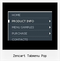 Zencart Tabmenu Pop Javascript Examples Menu