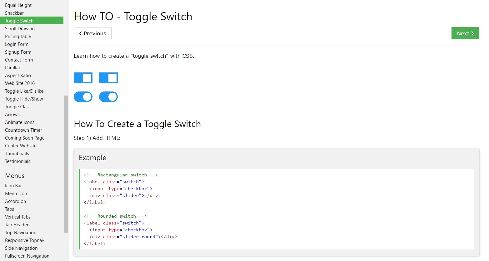  Ways to  provide Toggle Switch